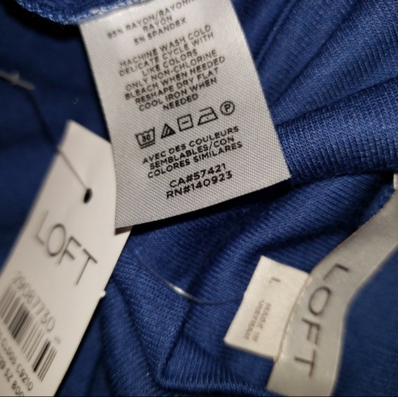 NEW Loft Blue Mock Neck Knit Top Oversized * - Picture 5 of 5